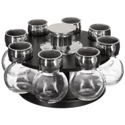 8 Pots à Épices avec son Support Rotatif