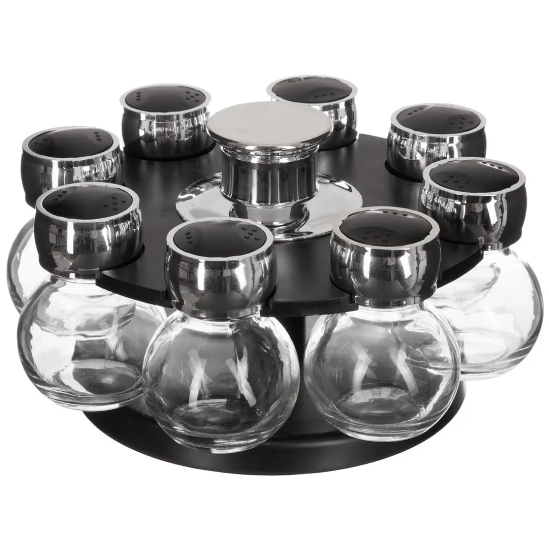 8 Pots à Épices avec son Support Rotatif
