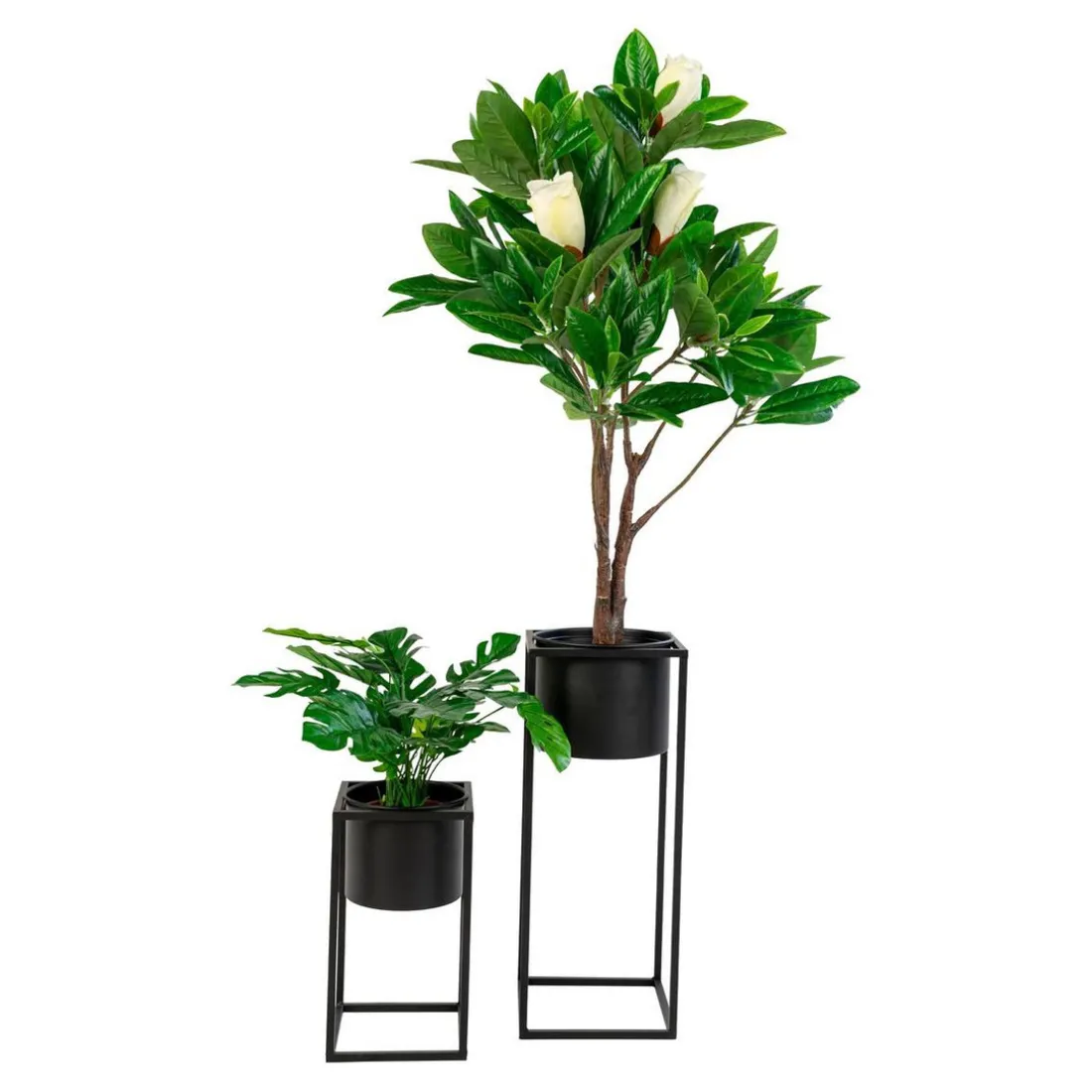 2 Pots de Fleur Noir LARMA