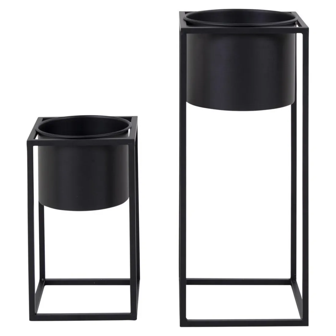 2 Pots de Fleur Noir LARMA