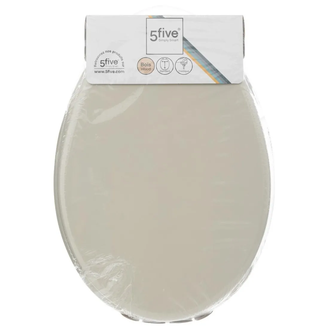 Abattant WC taupe bois