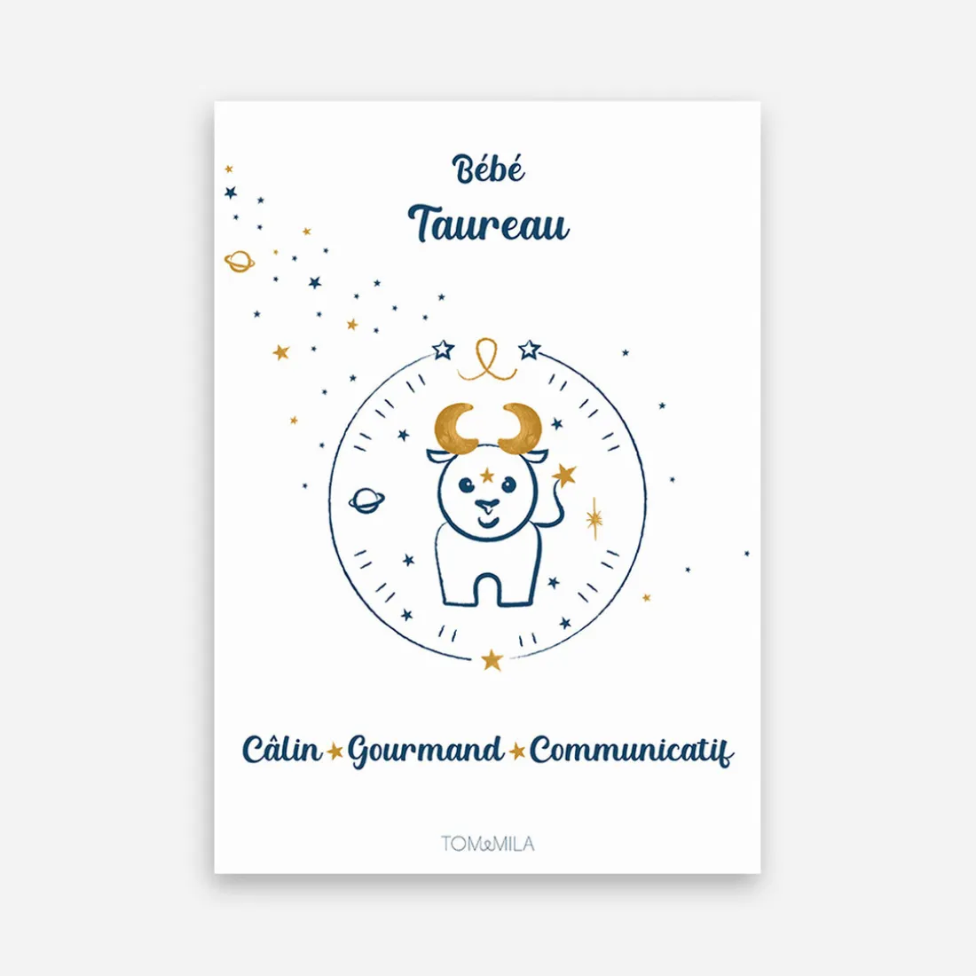 Affiche de décoration bébé Taureau