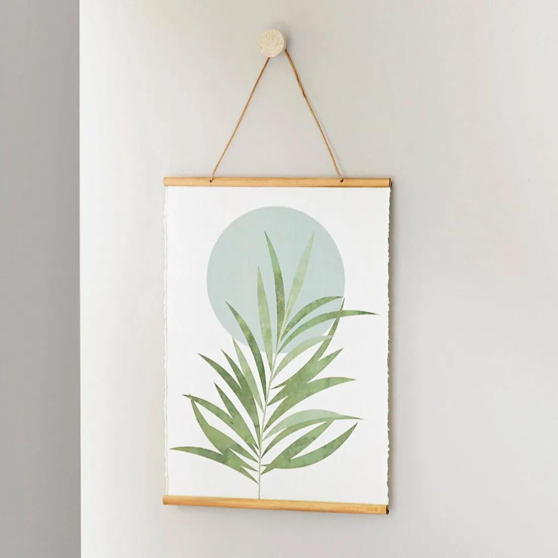 Affiche en papier recyclé avec bordure en bambou ENFIN ZEN