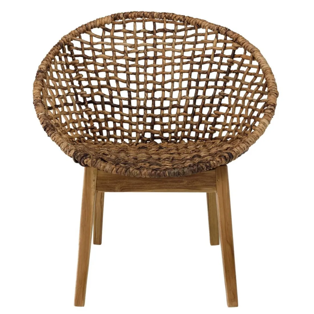 ALIDA Fauteuil dossier arrondi assise en abaca tressé
