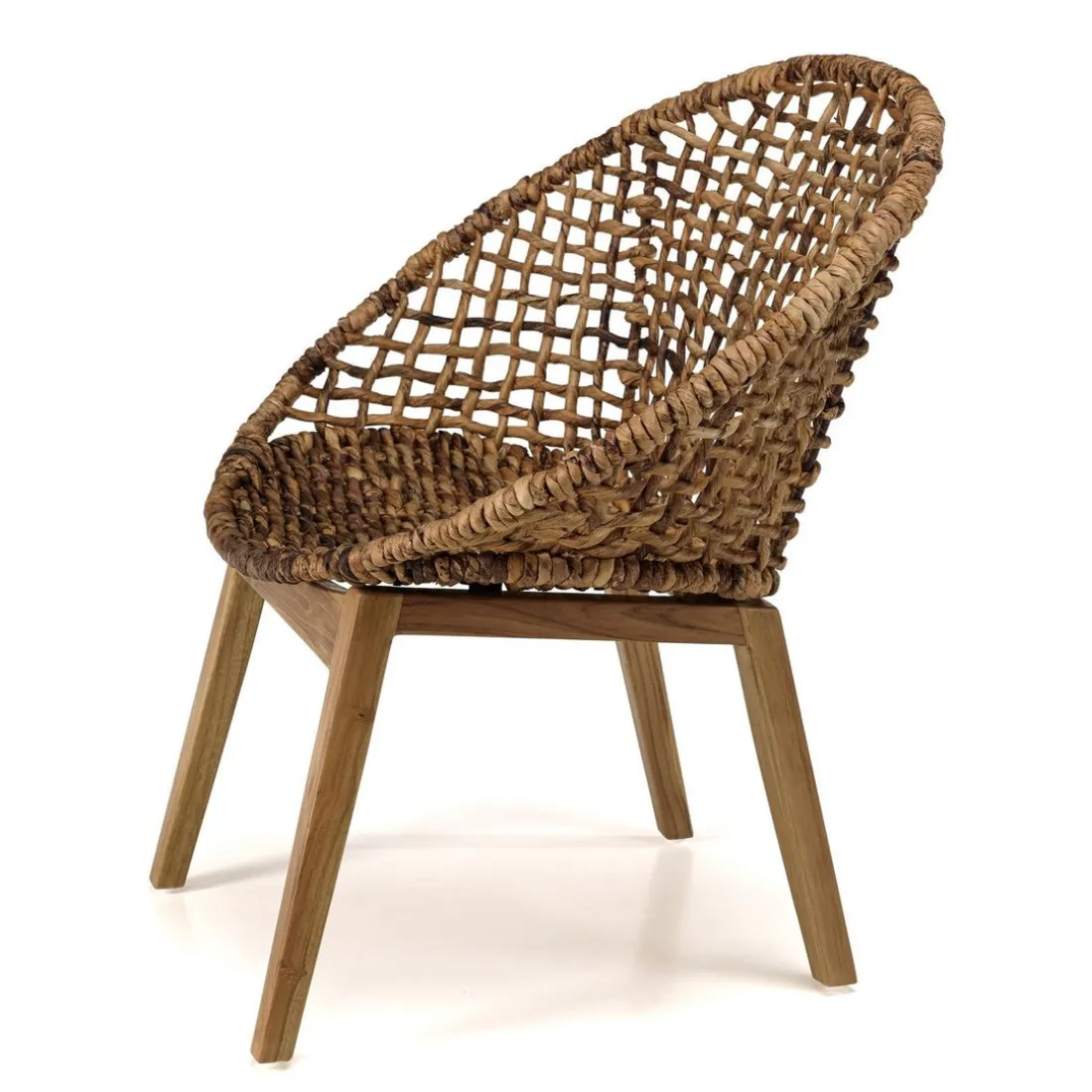 ALIDA Fauteuil dossier arrondi assise en abaca tressé