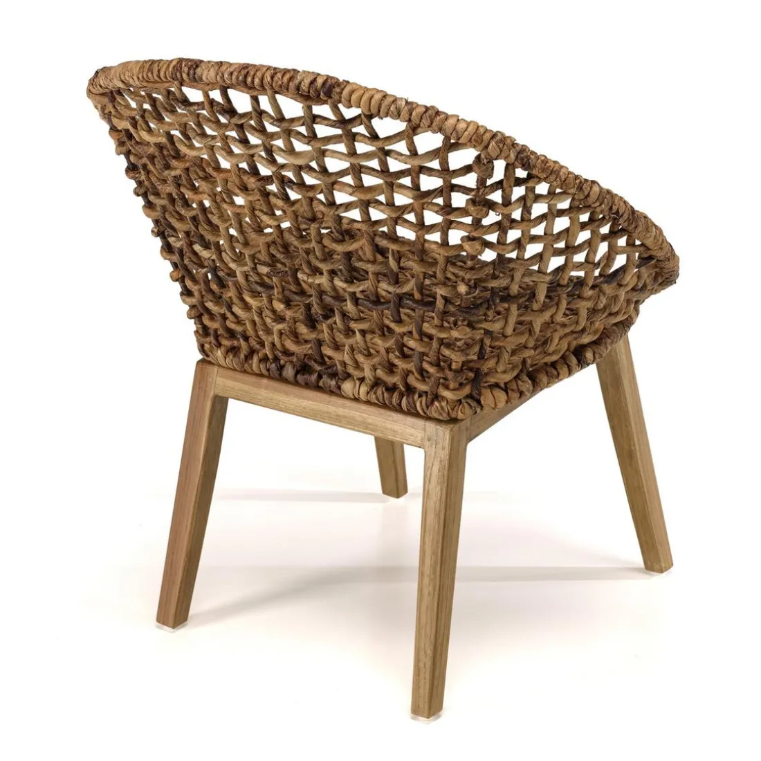 ALIDA Fauteuil dossier arrondi assise en abaca tressé