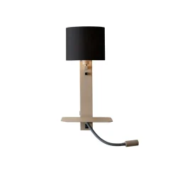 Applique Florence liseuse sable abat-jour noir