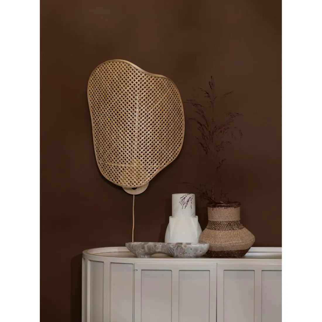 Applique murale Kinabalu bambou abat-jour naturel