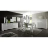 Argentier 4 portes en bois AMALFI laqué blanc brillant