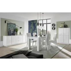 Argentier 4 portes ICE laqué blanc brillant