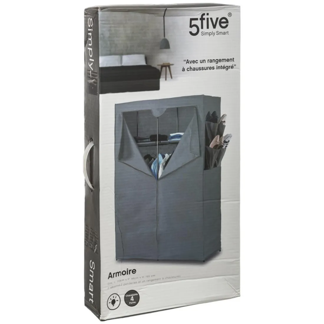 Armoire 2 penderies gris