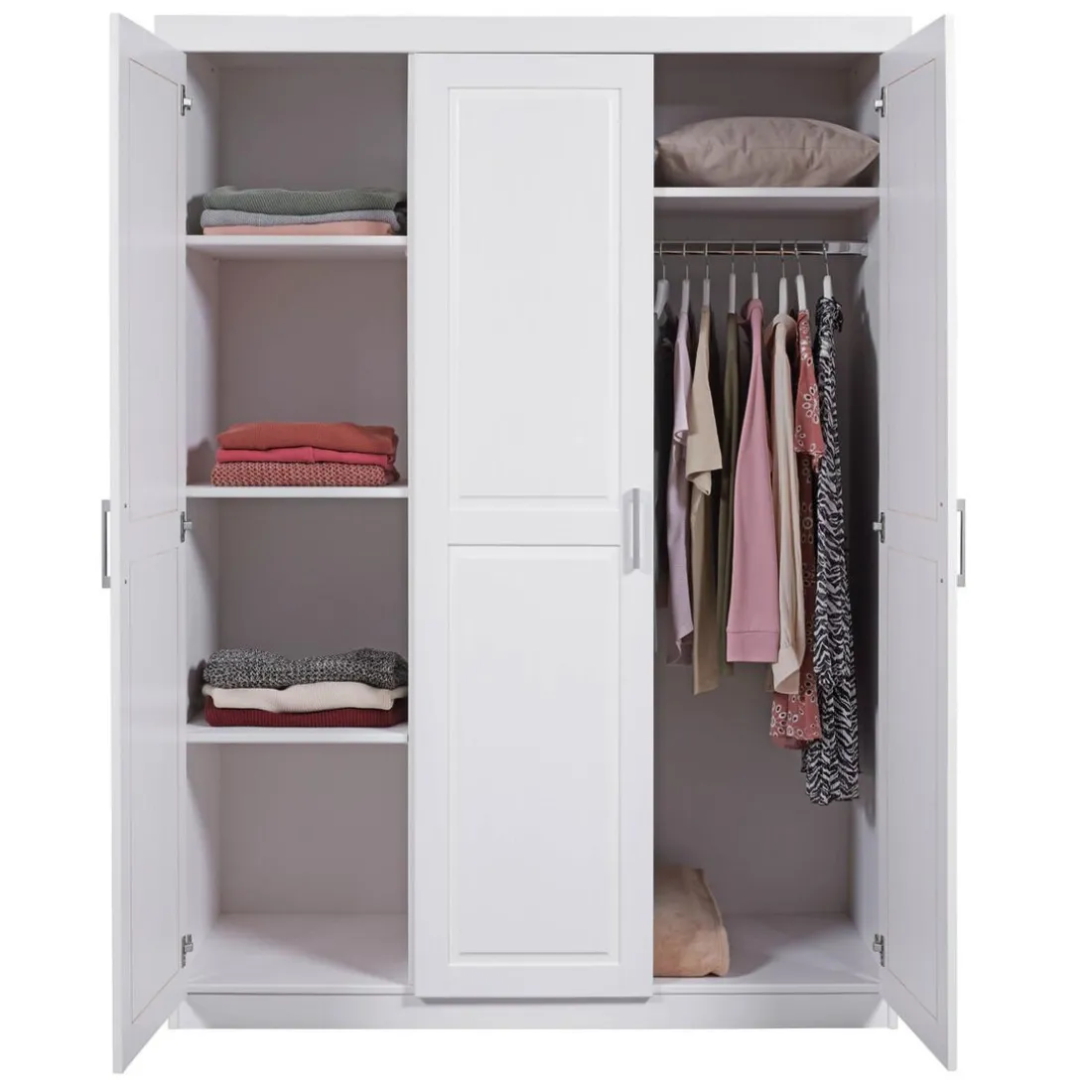 Armoire 3 Portes en Pin massif blanc NOWO