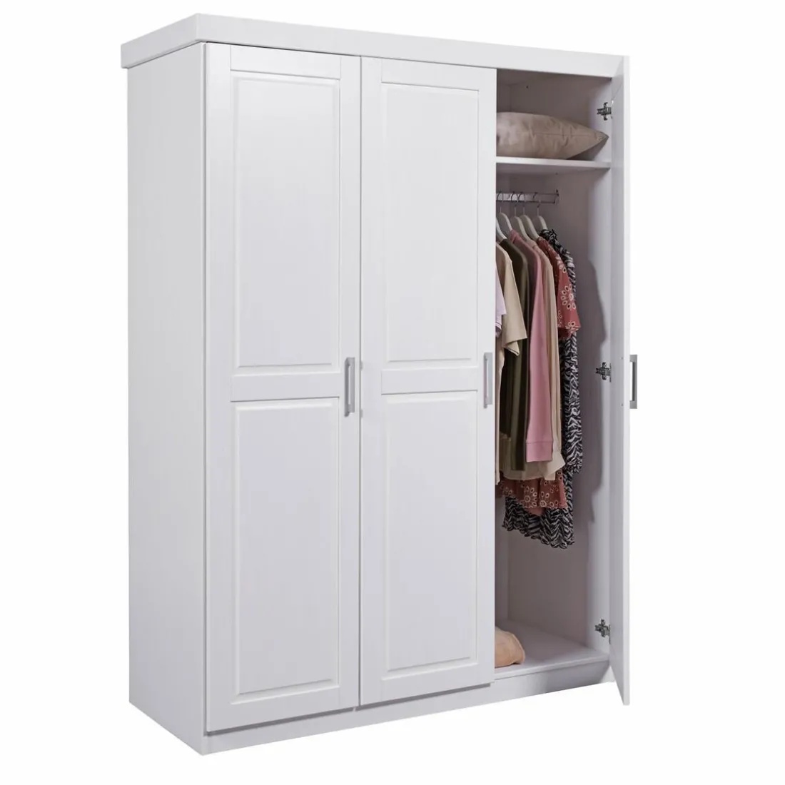 Armoire 3 Portes en Pin massif blanc NOWO