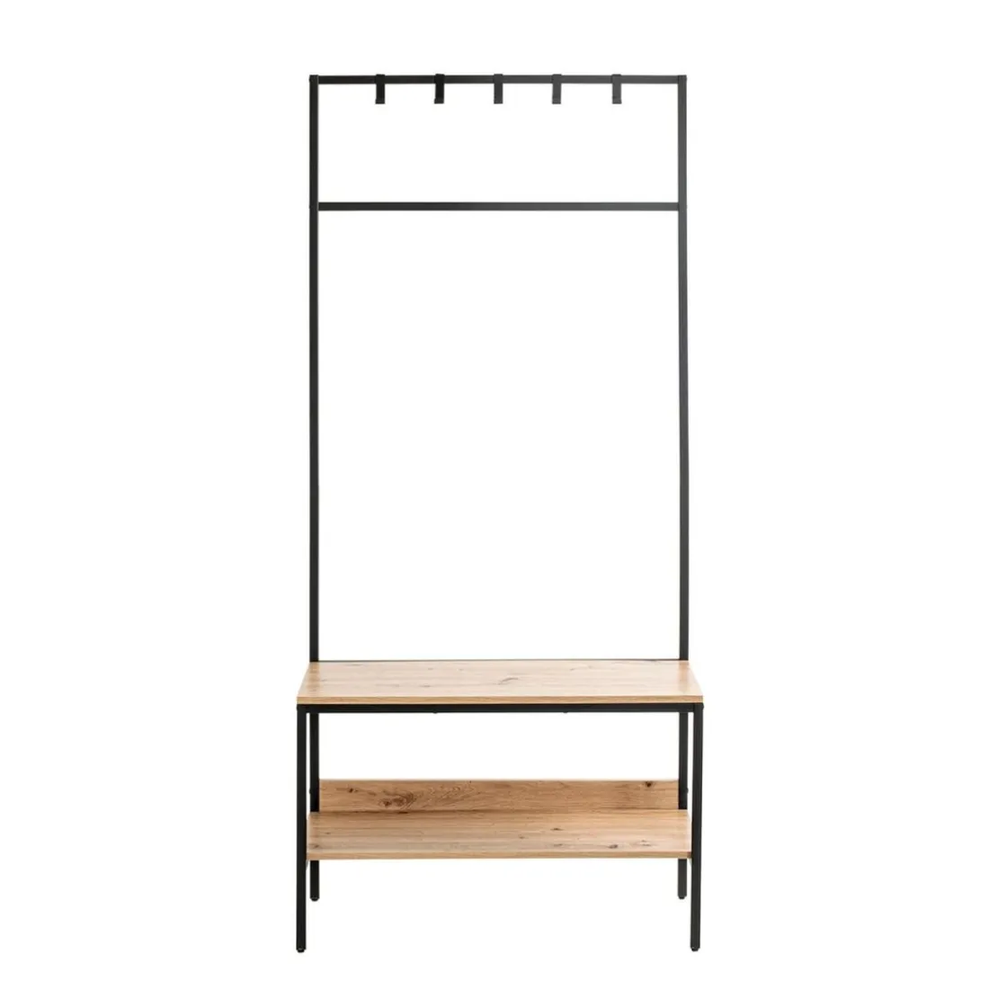 Armoire debout métal et bois etagère double plateaux
