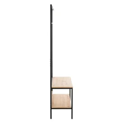 Armoire debout métal et bois etagère double plateaux
