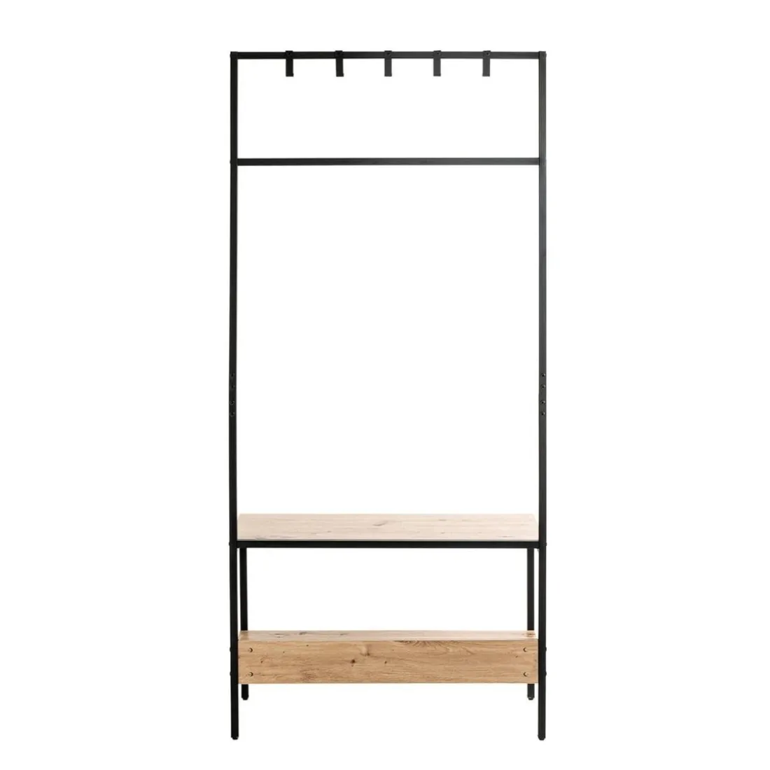 Armoire debout métal et bois etagère double plateaux