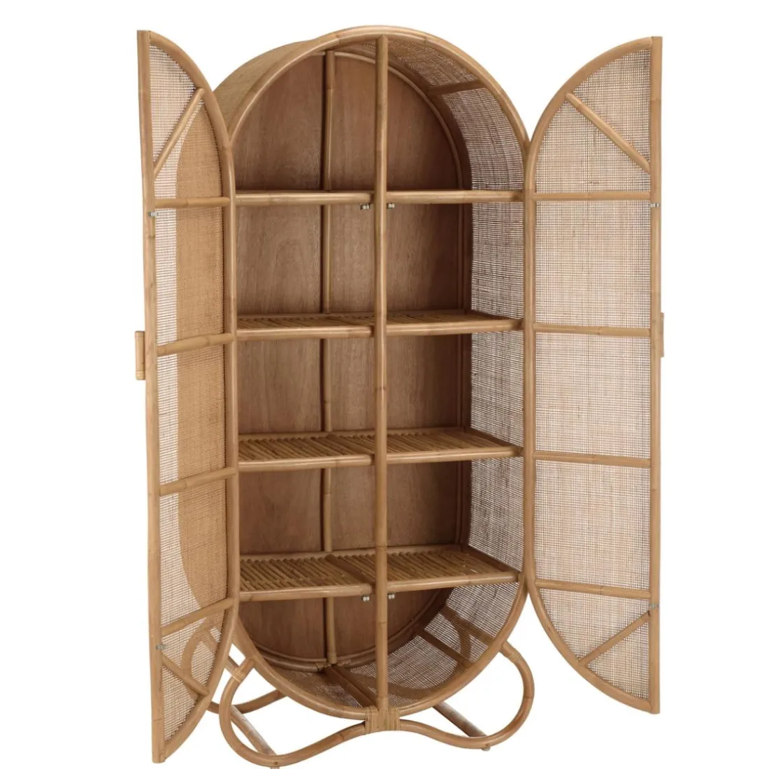 Armoire en rotin 2 portes en cannage couleur brun miel KALLY