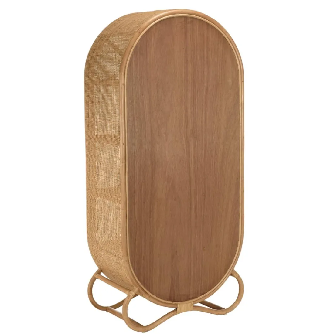 Armoire en rotin 2 portes en cannage couleur brun miel KALLY