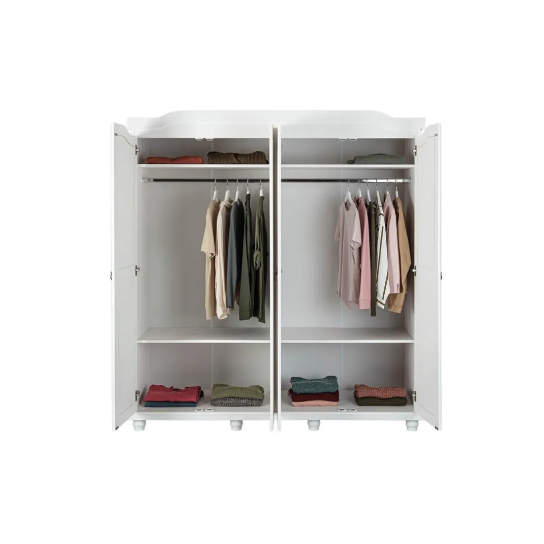 Armoire Rustique FSC 4 Portes Blanc ISNY