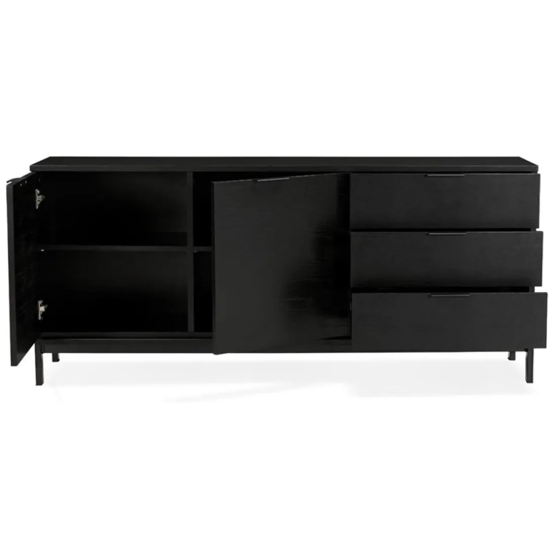 Bahut design 'HIPPIE' en bois noir