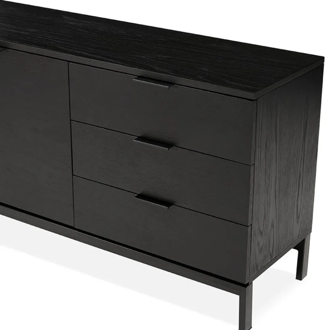 Bahut design 'HIPPIE' en bois noir