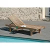 Bain de soleil avec roulettes en bois Teck