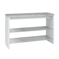 Banc de rangement chaussure avec plateau décor beton