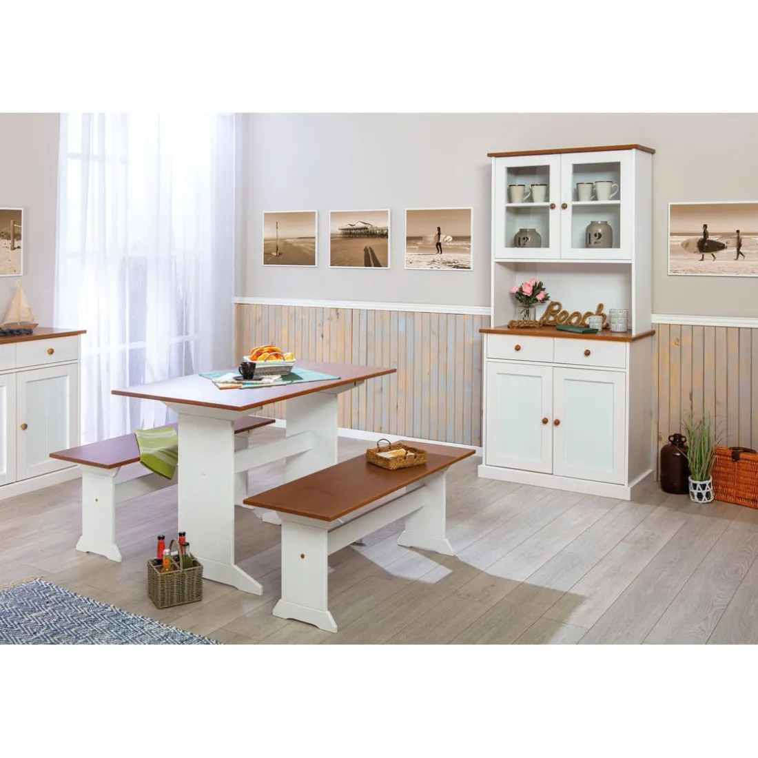 Banc Droit Coin Repas WESTERLAND en Pin Massif