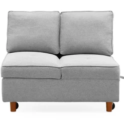 Banquette 2 places convertible Zinez Tissu Gris