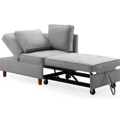 Banquette 2 places convertible Zinez Tissu Gris