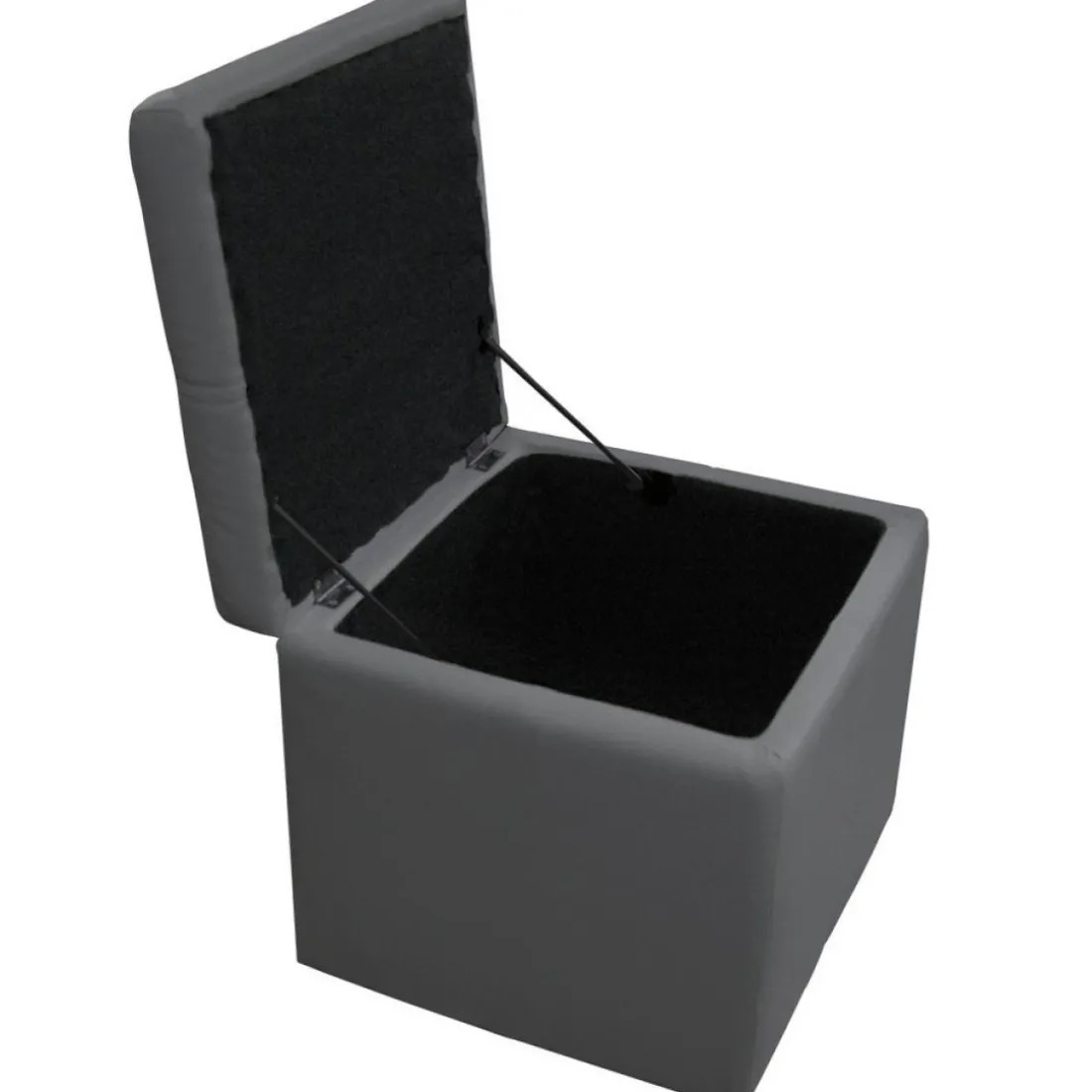 Banquette et 3 poufs gris en simili Saint John's