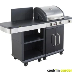 Barbecue gaz FIDGI 3 Brûleurs, réchaud latéral et desserte