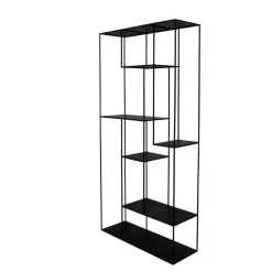 Bibliothèque 6 niveaux H 180 cm en métal noir