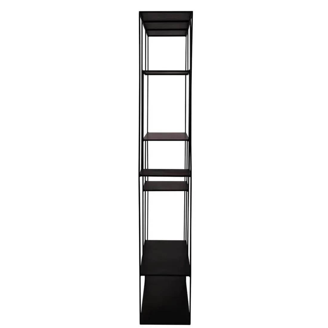 Bibliothèque 6 niveaux H 180 cm en métal noir