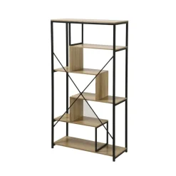 Bibliothèque avec étagères 6 niveaux en Bois Beige