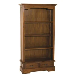 Bibliothèque EDEN 2 Tiroirs Bois Mindi 100 Cm