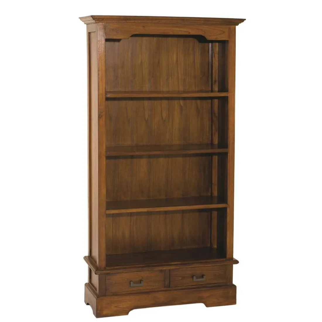 Bibliothèque EDEN 2 Tiroirs Bois Mindi 100 Cm
