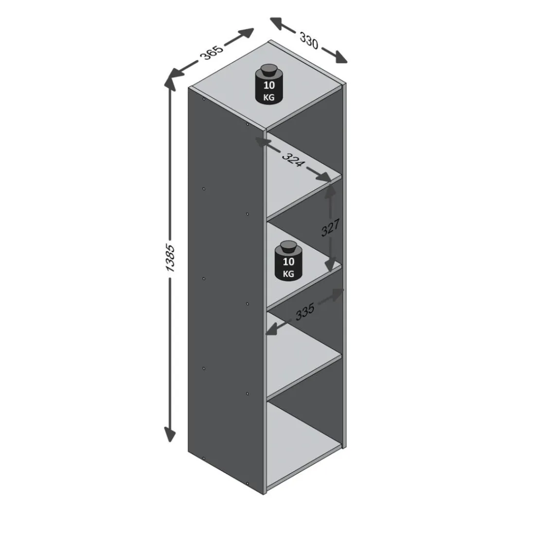 Bibliothèque MEGA 4 avec 4 casiers