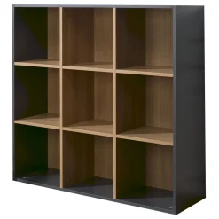 Bibliothèque multicases 9 cases brun foncé