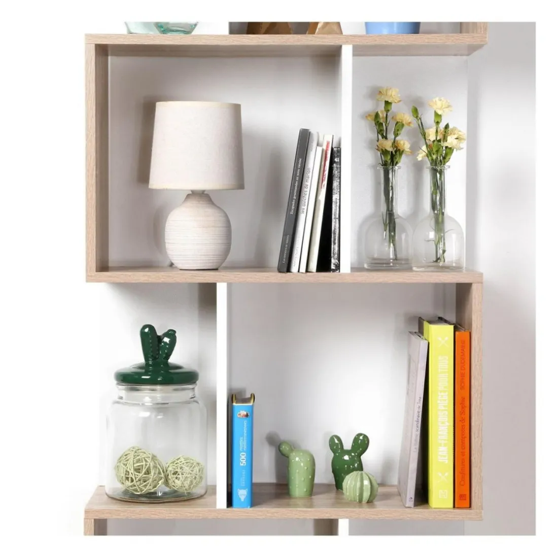 Bibliothèque Multi-cases Décor Bois Blanc