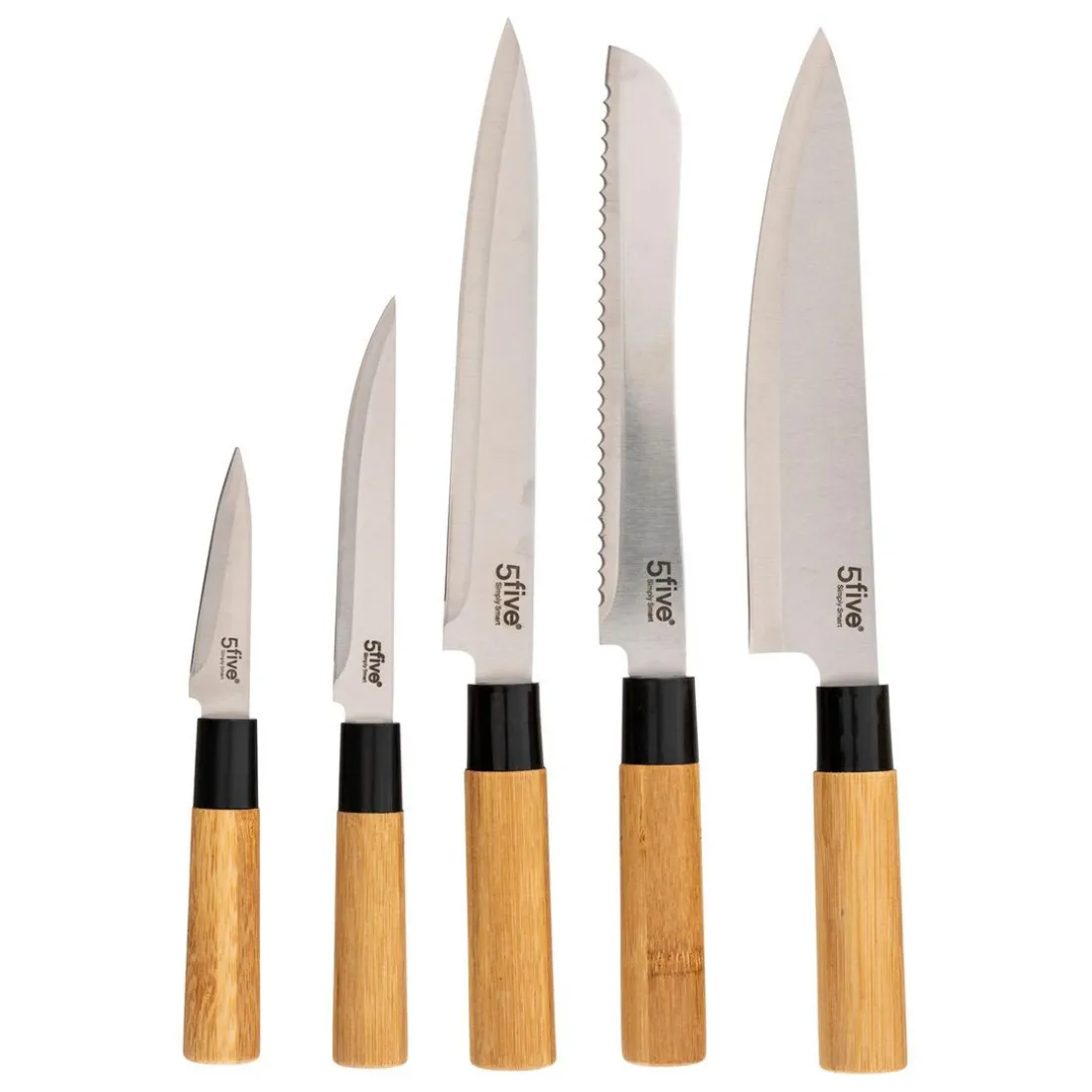 Bloc 5 couteaux & 5 ustensiles manche bambou
