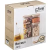 Bocal Verre de 3 Empilable et Bois