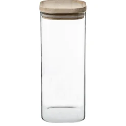 Bocal Verre de 3 Empilable et Bois