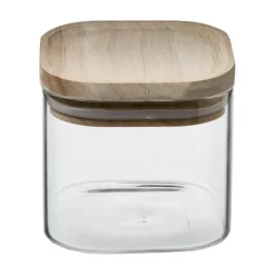 Bocal Verre de 3 Empilable et Bois