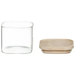 Bocal Verre de 4 Empilable et Bois