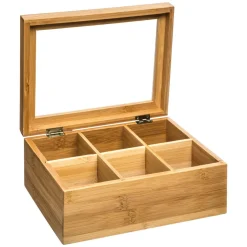Boîte thé x6 compartiments bambou
