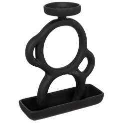 Bougeoir noir en céramique