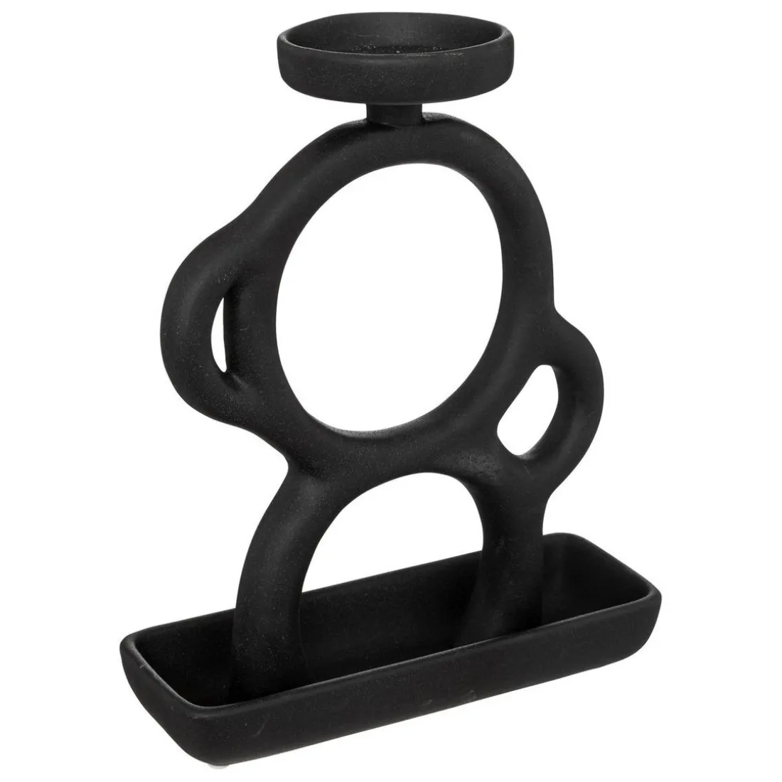Bougeoir noir en céramique