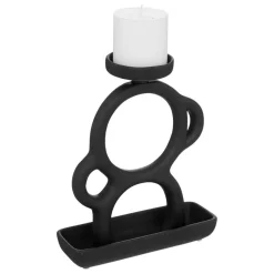 Bougeoir noir en céramique
