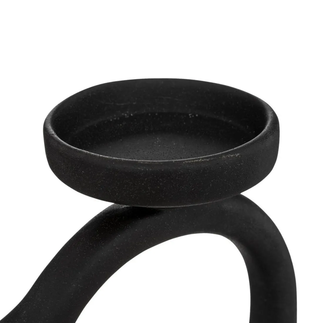 Bougeoir noir en céramique